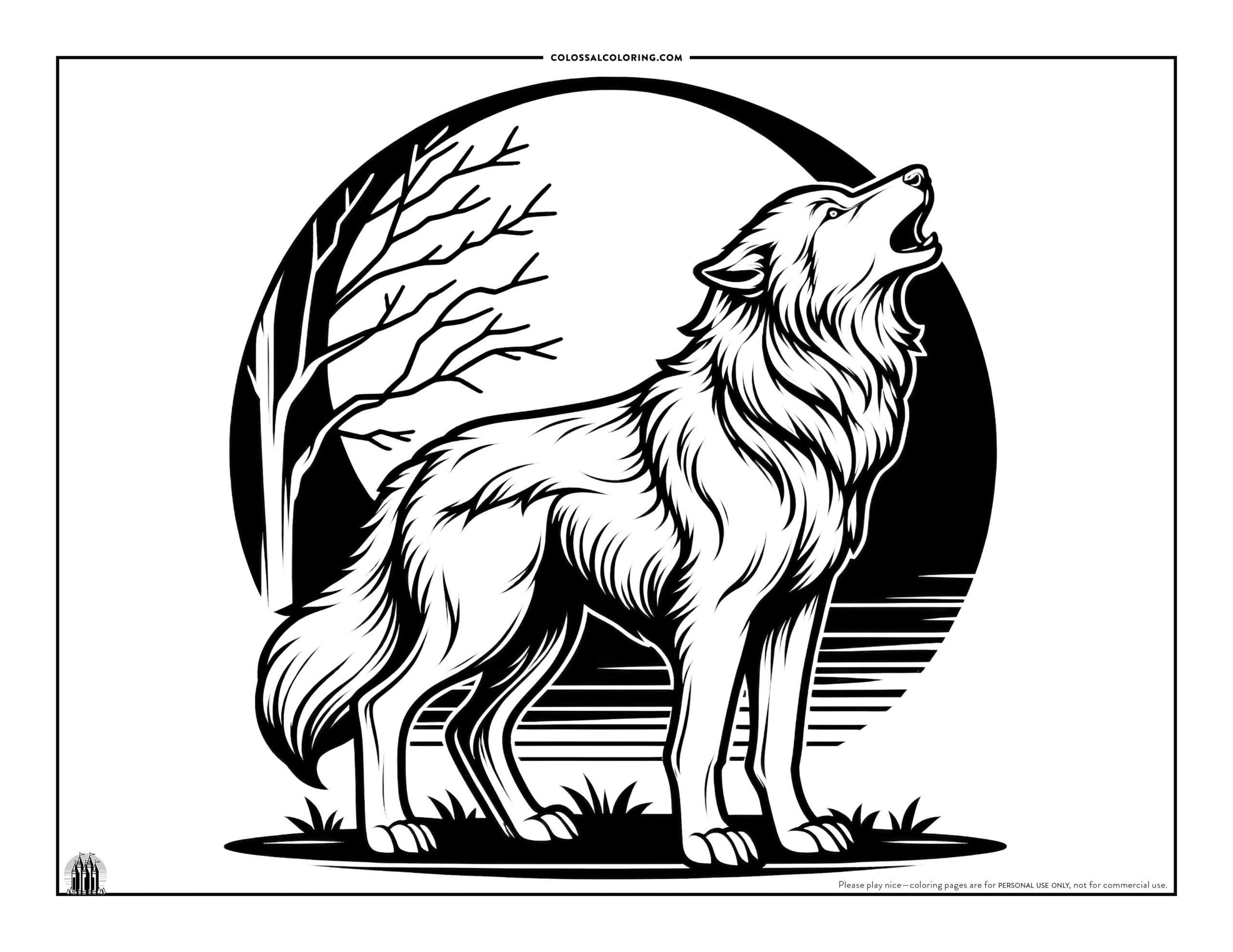 Wolf • Free Printable Coloring Page