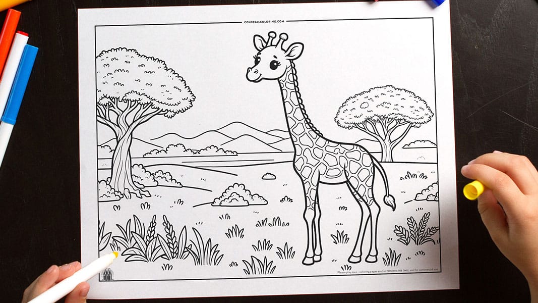 Giraffe • Free Printable Coloring Page